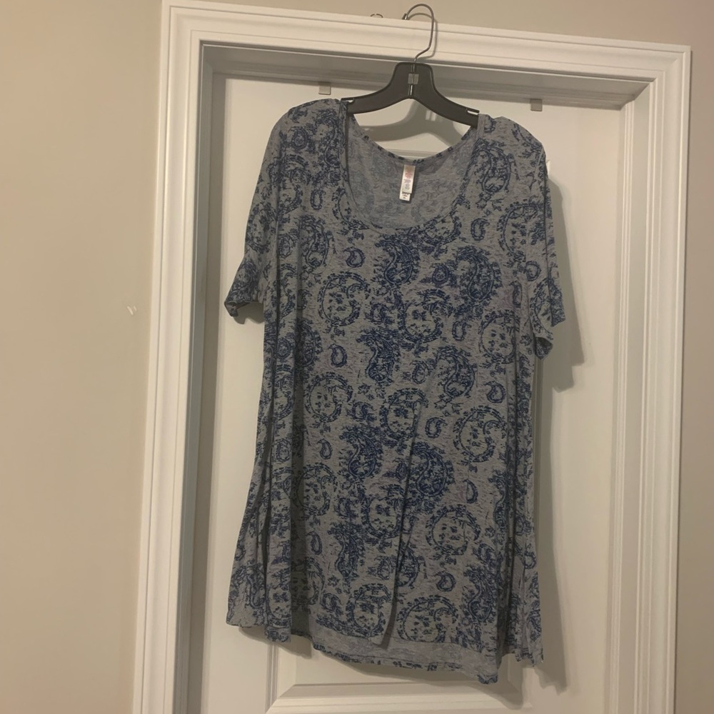 LuLaRoe Blue and Gray Floral Tunic